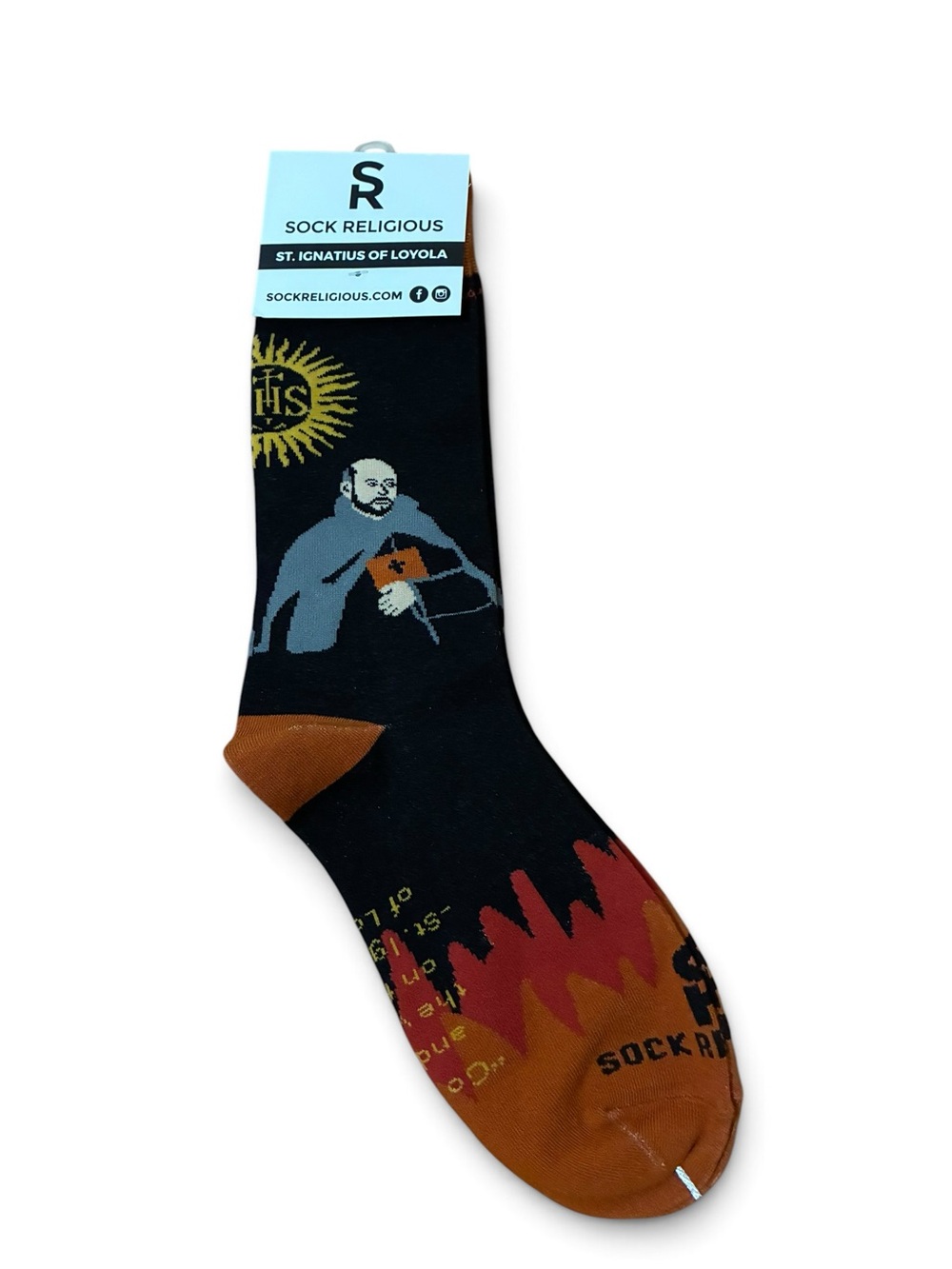 Sock Religious St. Ignatius of Loyola Socks - Adult One Size - NEW WITH TAGS